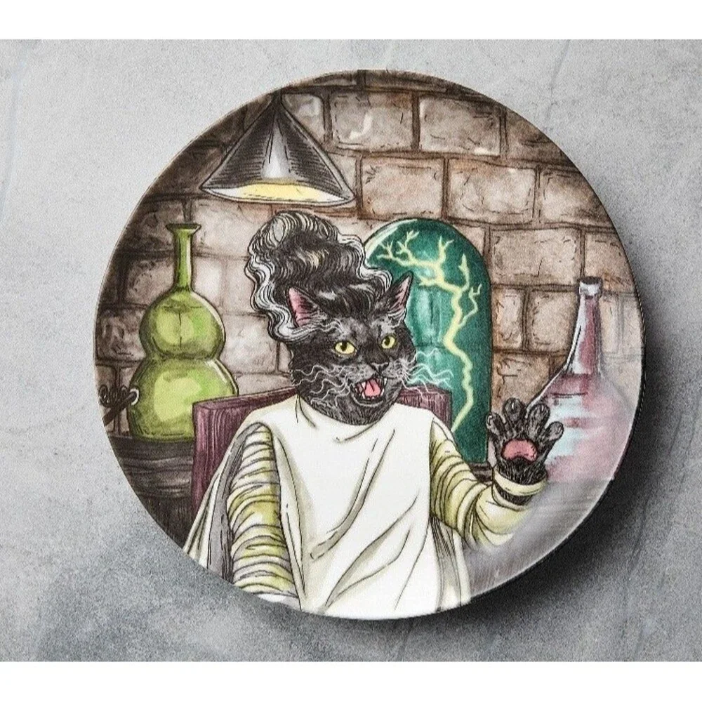West Elm Rachel Kozlowski Dapper Animal Halloween Plate Set of 5 NEW